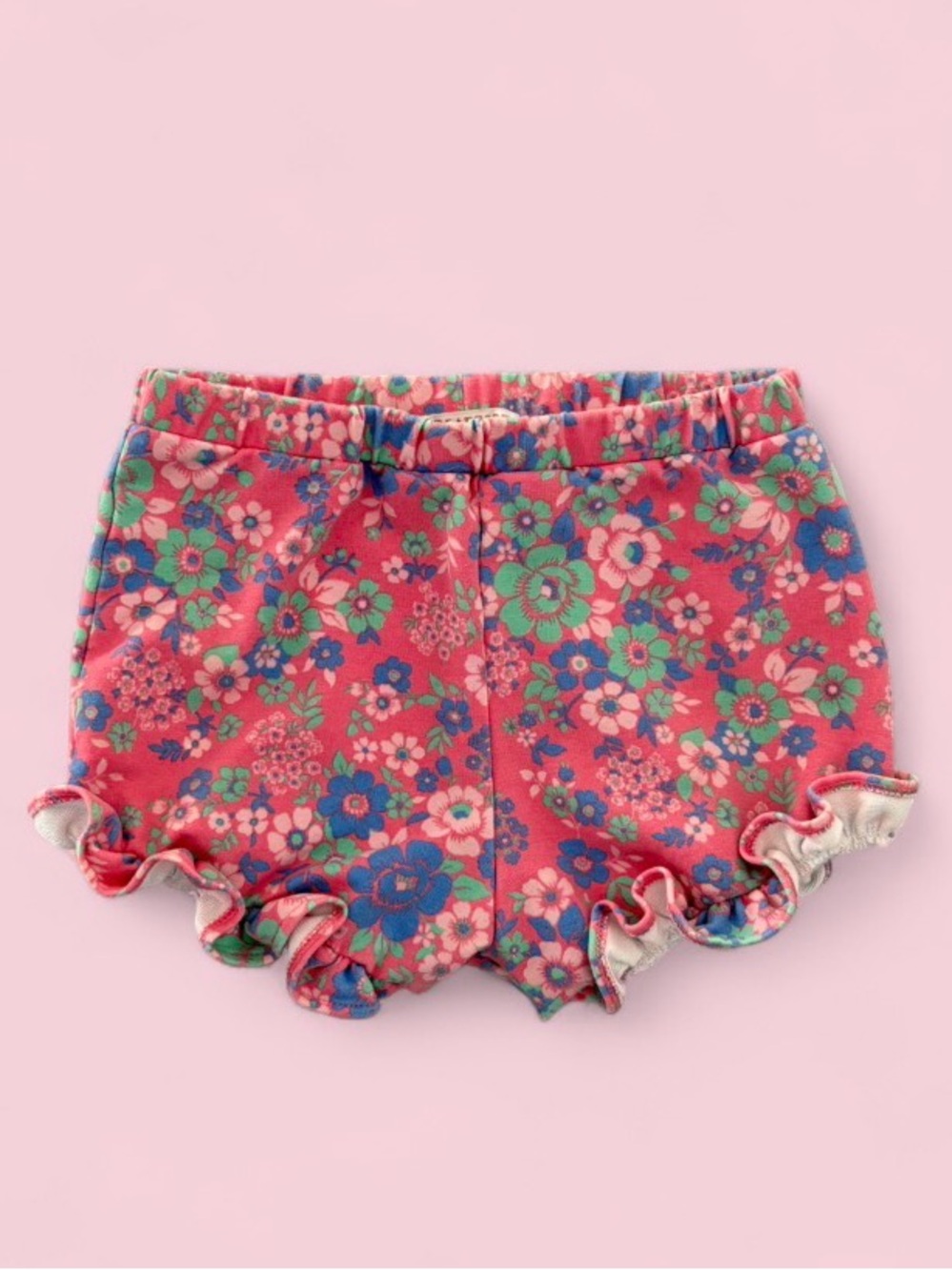 The Beaufort Bonnet Company Pink Floral Shelby Anne Ruffle Hem Shorts Sz 5